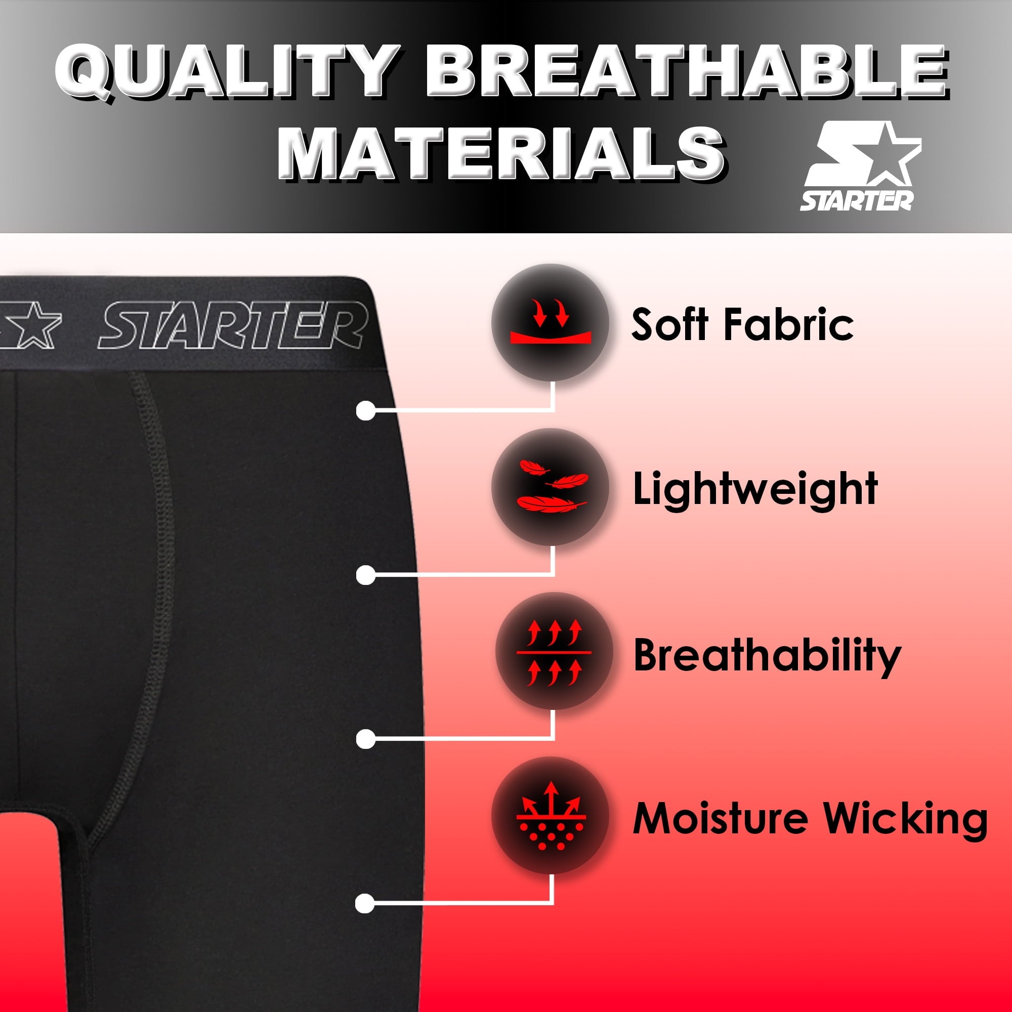 Starter Men's and Big Men’s Stretch Cotton Boxer Briefs, 6-Pack, Sizes S-5X