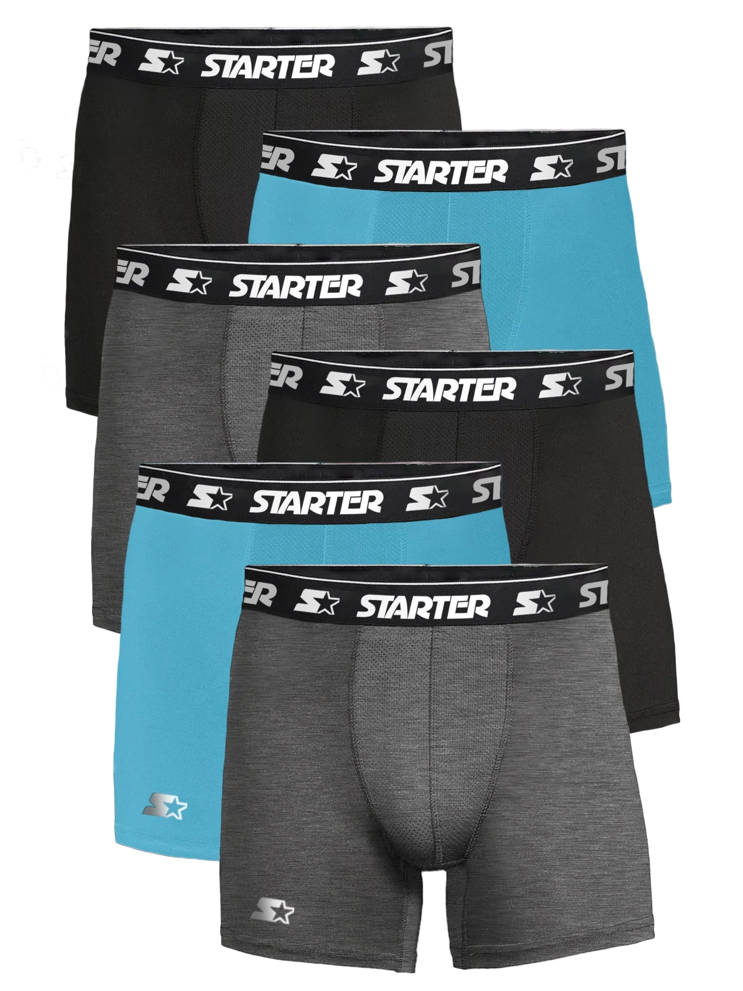 Starter Men's and Big Men’s Stretch Cotton Boxer Briefs, 6-Pack, Sizes S-5X