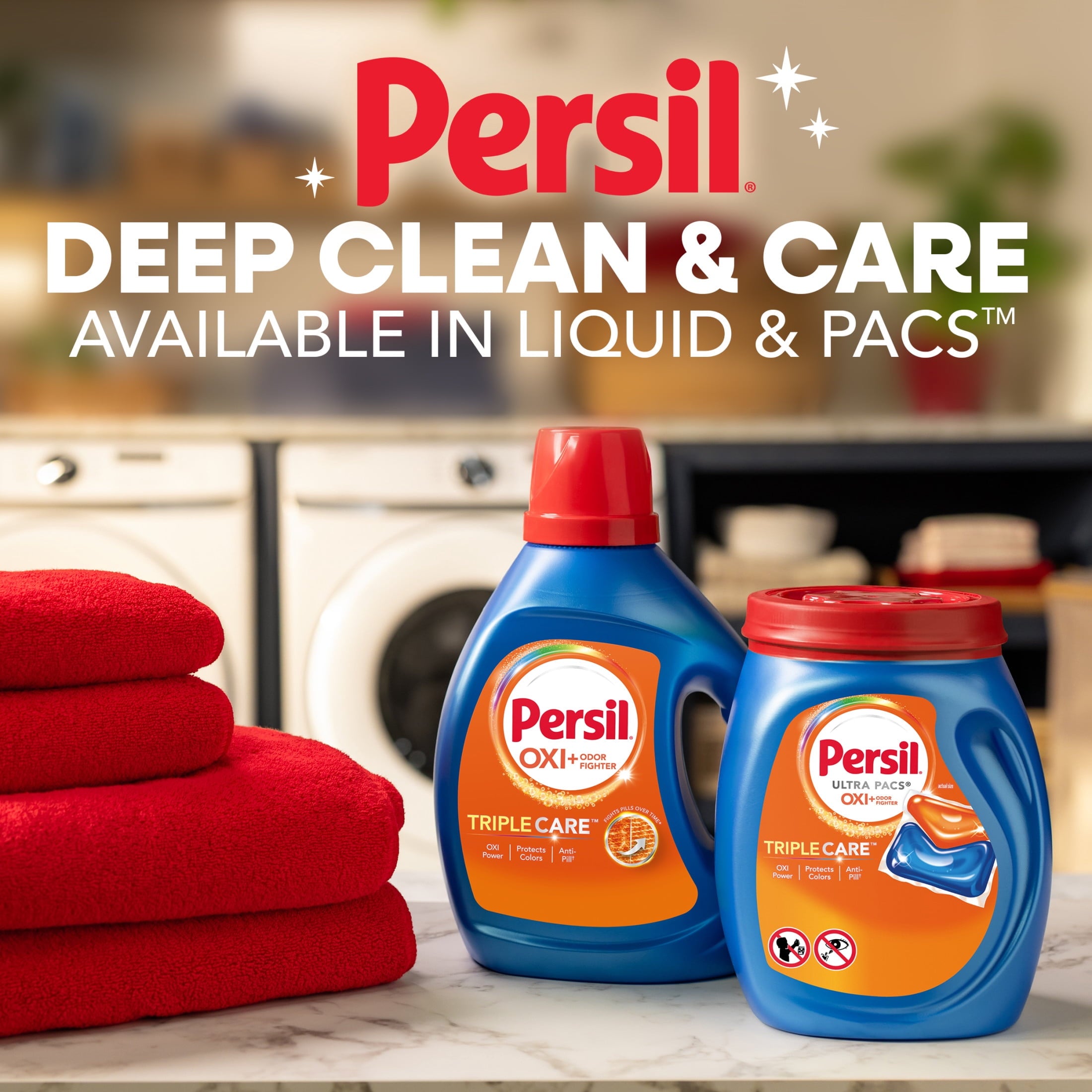 Persil Advanced Clean Oxi+Odor Fighter Liquid Laundry Detergent, 34 fl oz, 20 Loads