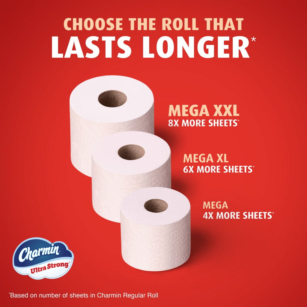 Charmin Ultra Strong Toilet Paper 24 Mega XL Rolls, 330 Sheets Per Roll