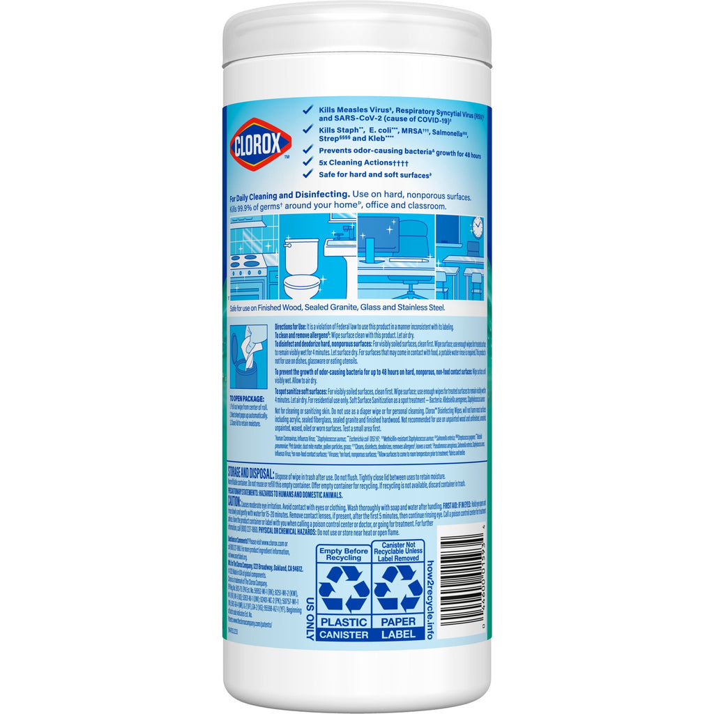 Clorox Disinfecting Cleaning Wipes, Bleach Free, Crisp Lemon, 35 Count