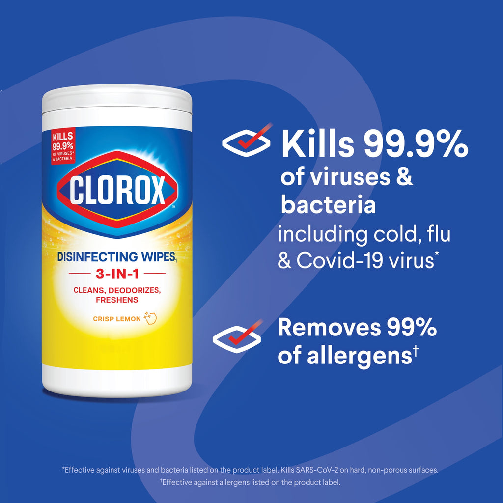Clorox Disinfecting Cleaning Wipes, Bleach Free, Crisp Lemon, 35 Count