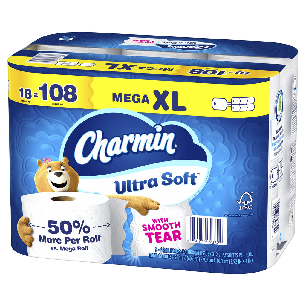 Charmin Toilet Paper Ultra Soft, 24 Mega XL Rolls
