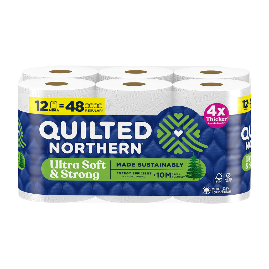Quilted Northern Ultra Soft & Strong 2-Ply Toilet Paper, 12 Mega Rolls, 255 Sheets Per Roll