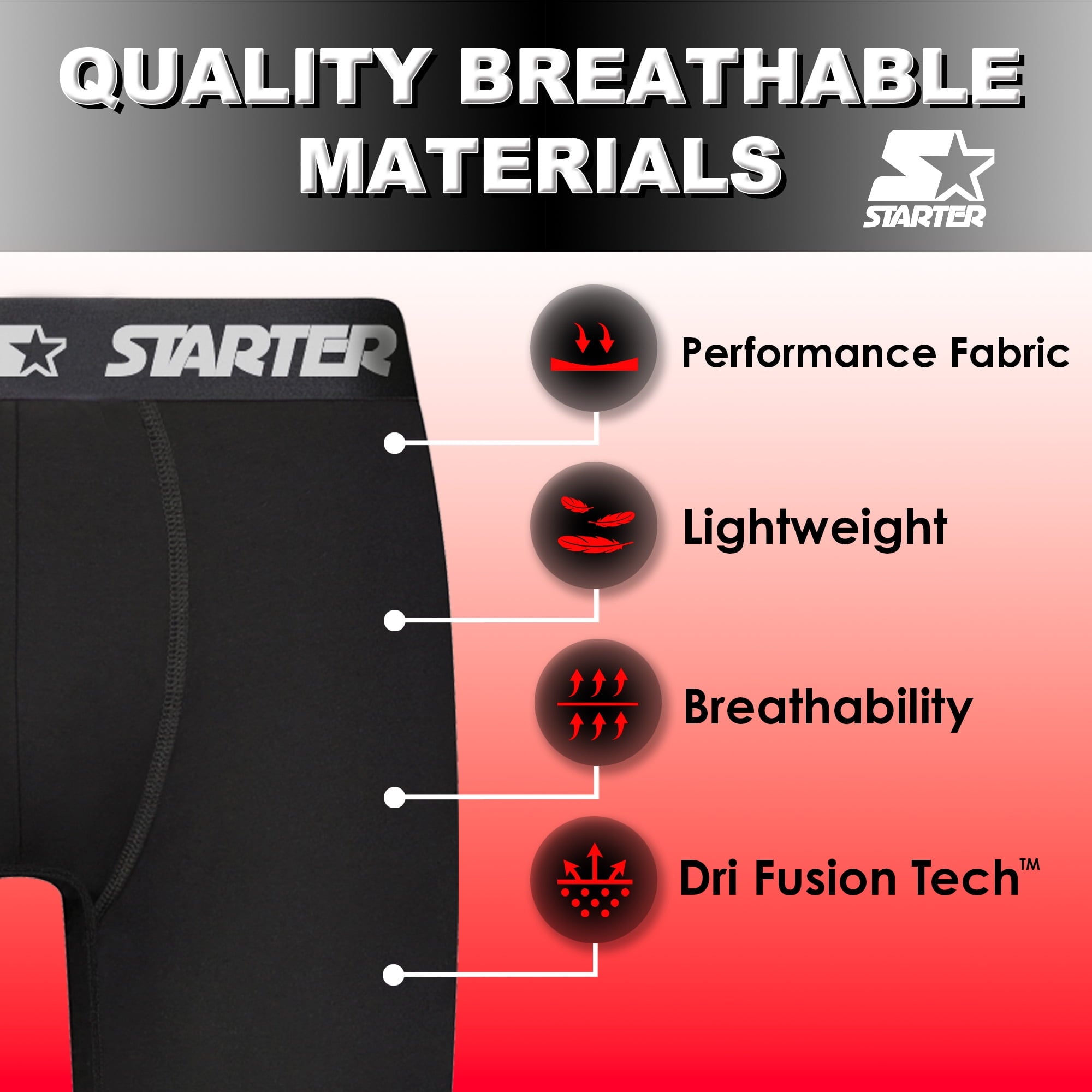 Starter Men's Breathable Polyester Boxer Briefs, (10 Pack)