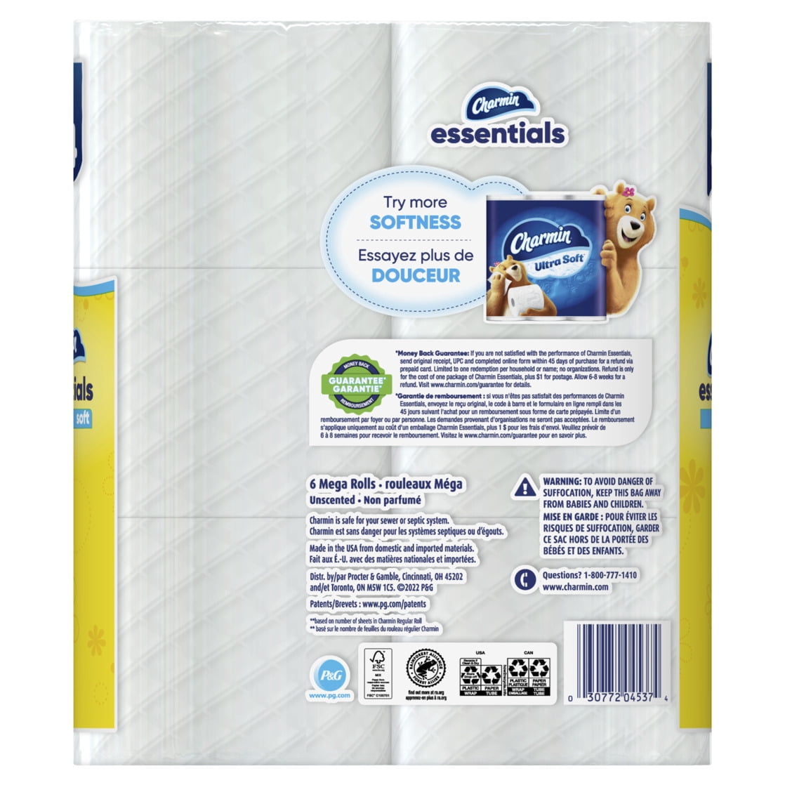 Charmin Essentials Soft Toilet Paper 12 Mega Rolls, 330 Sheets Per Roll