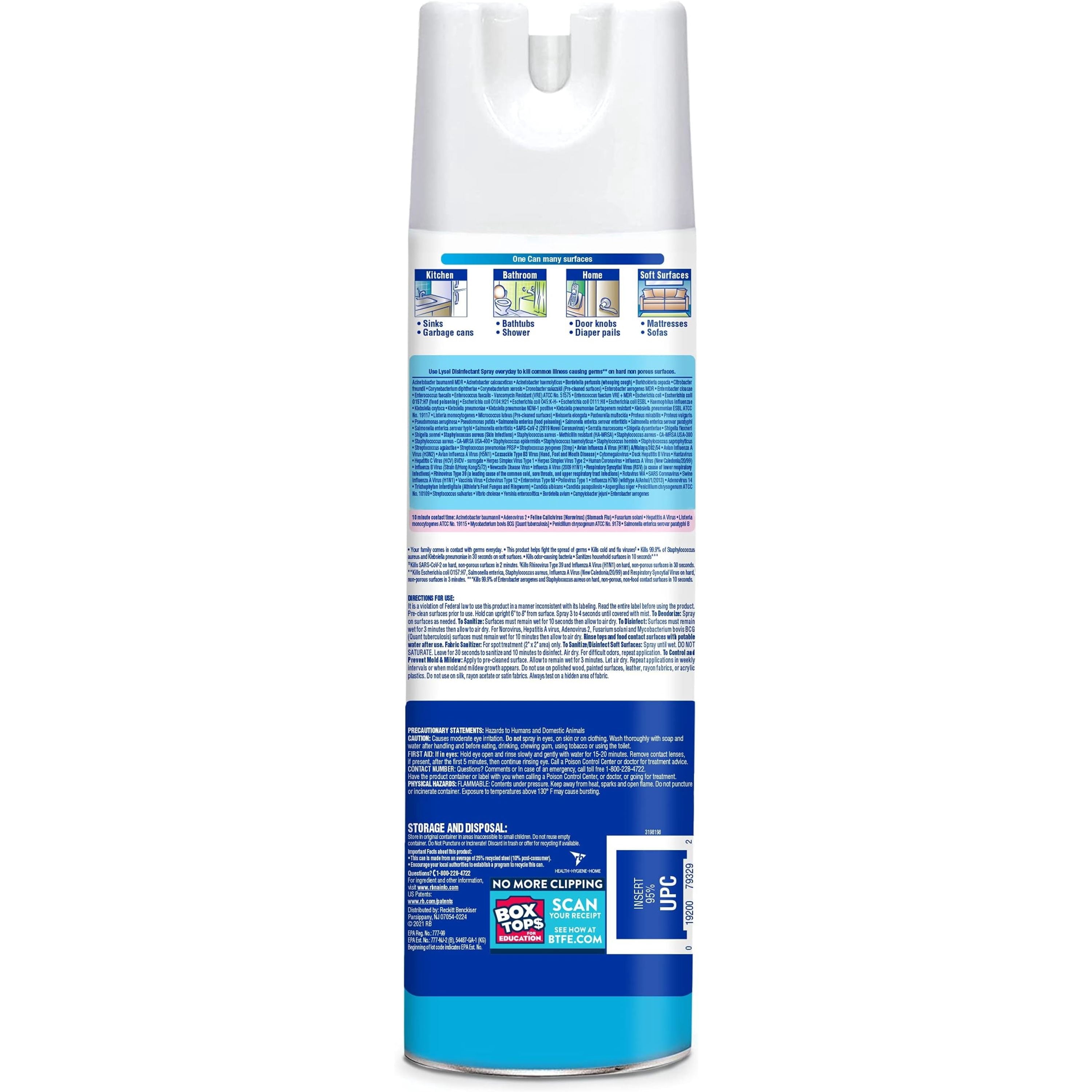 Lysol Disinfectant Spray, Sanitizing and Antibacterial Spray, Deodorizer, Crisp Linen, 19 oz