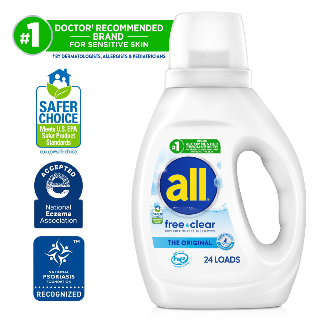 all Free Clear Liquid Laundry Detergent, 30 oz, 24 Loads