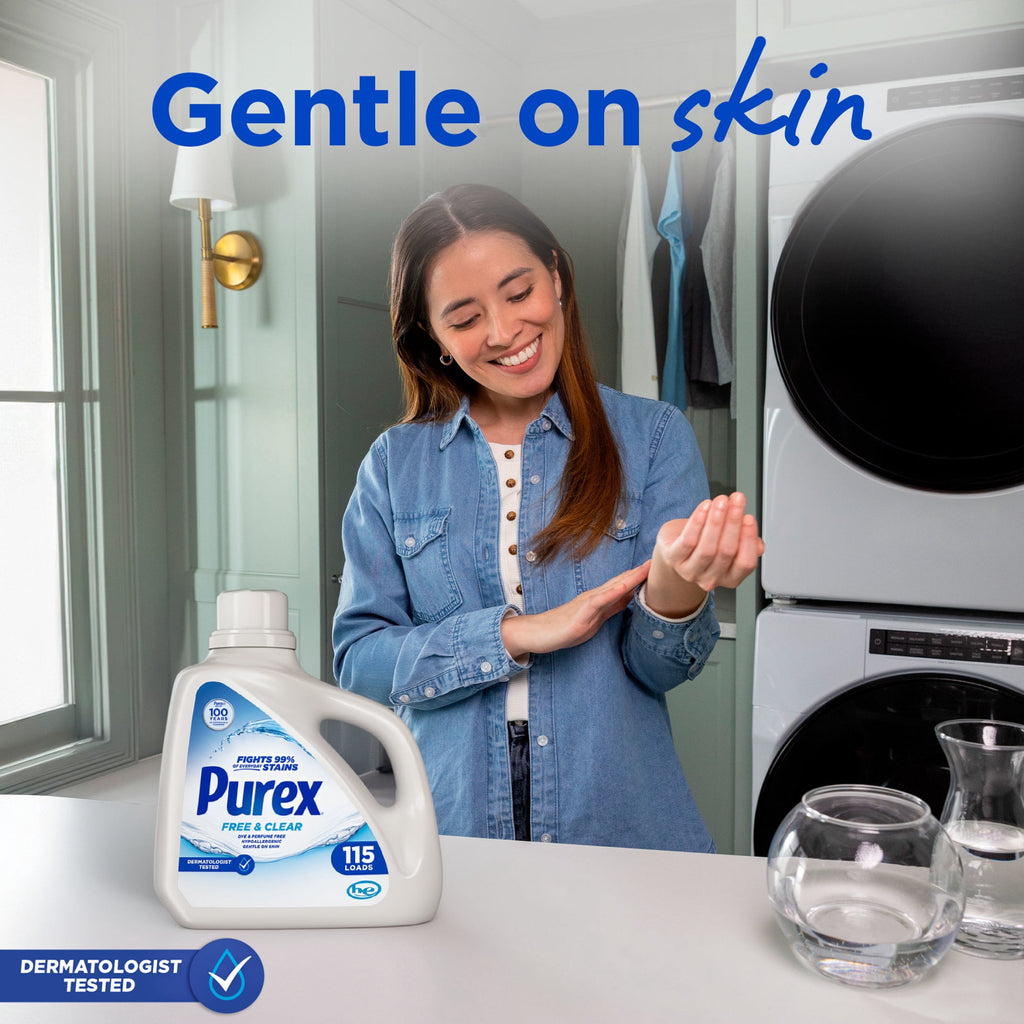 Purex Free & Clear Liquid Detergent, Sensitive Skin, 150 fl oz, 115 loads