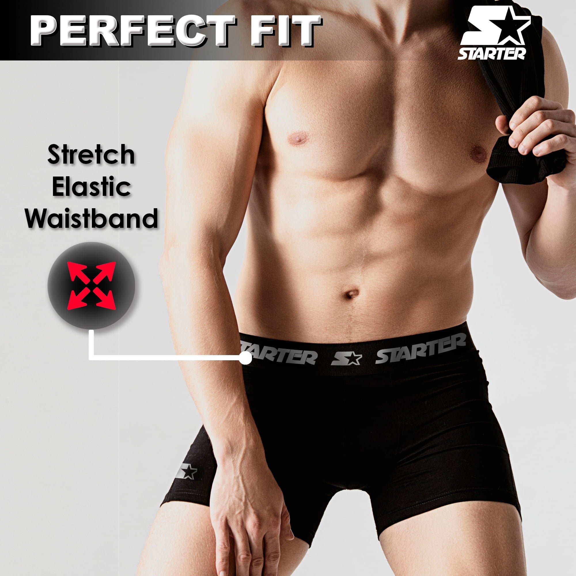 Starter Men's Breathable Polyester Boxer Briefs, (10 Pack)