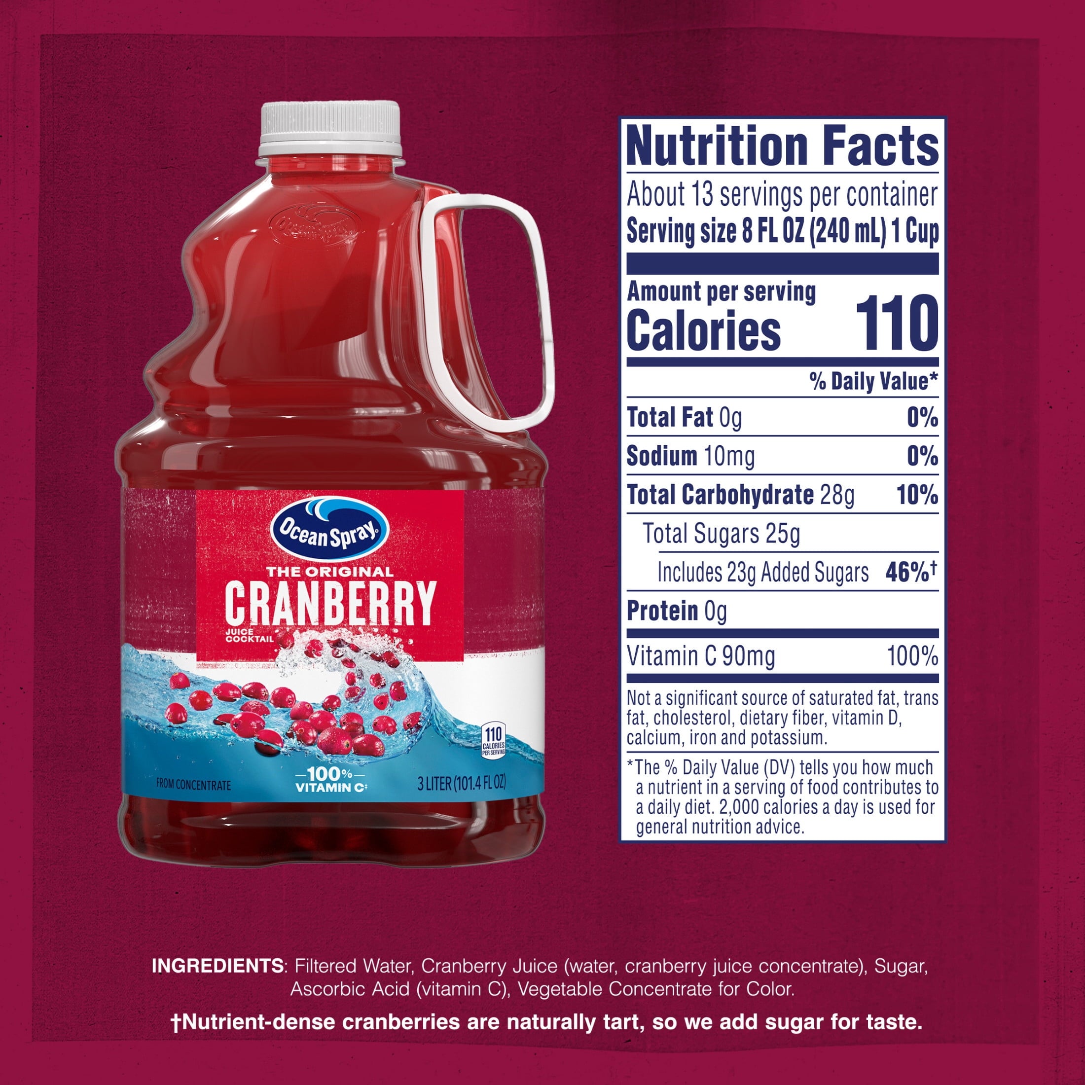 Ocean Spray® Cranberry Juice Cocktail, 101.4 fl oz Bottle