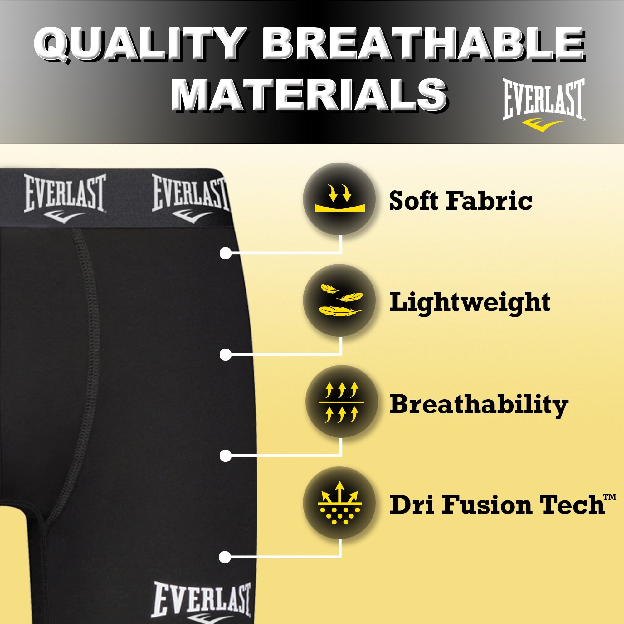 Everlast Mens Boxer Briefs Breathable Cotton Underwear Pack, 6-Pack