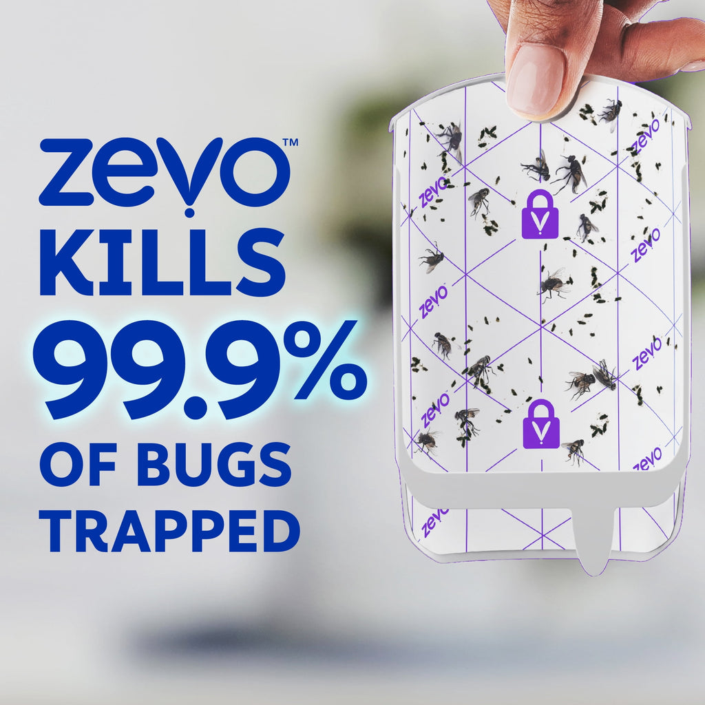 Zevo Flying Insect Indoor Fly Trap Full Size: Easy, Mess-Free Solution - Light Trap Catches & Kills House Flies, Fruit Flies, Gnats, & More (1 Plug in Device & 1 Cartridge)