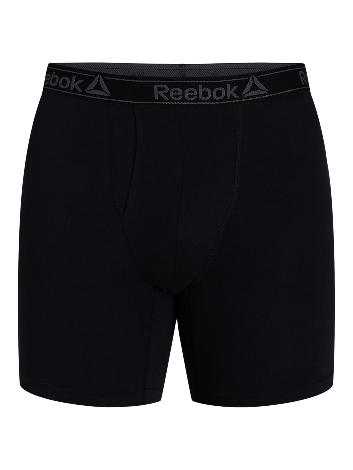 Reebok Men's Underwear Performance Cotton Stretch Regular Leg Boxer Briefs, 6-Pack