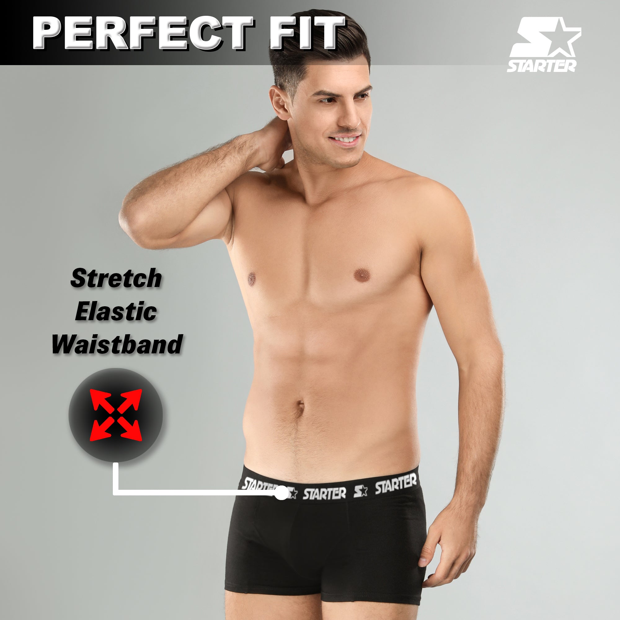 Starter Men’s Trunks Breathable Cotton Underwear Boxers for Men, Black XL 6-Pack