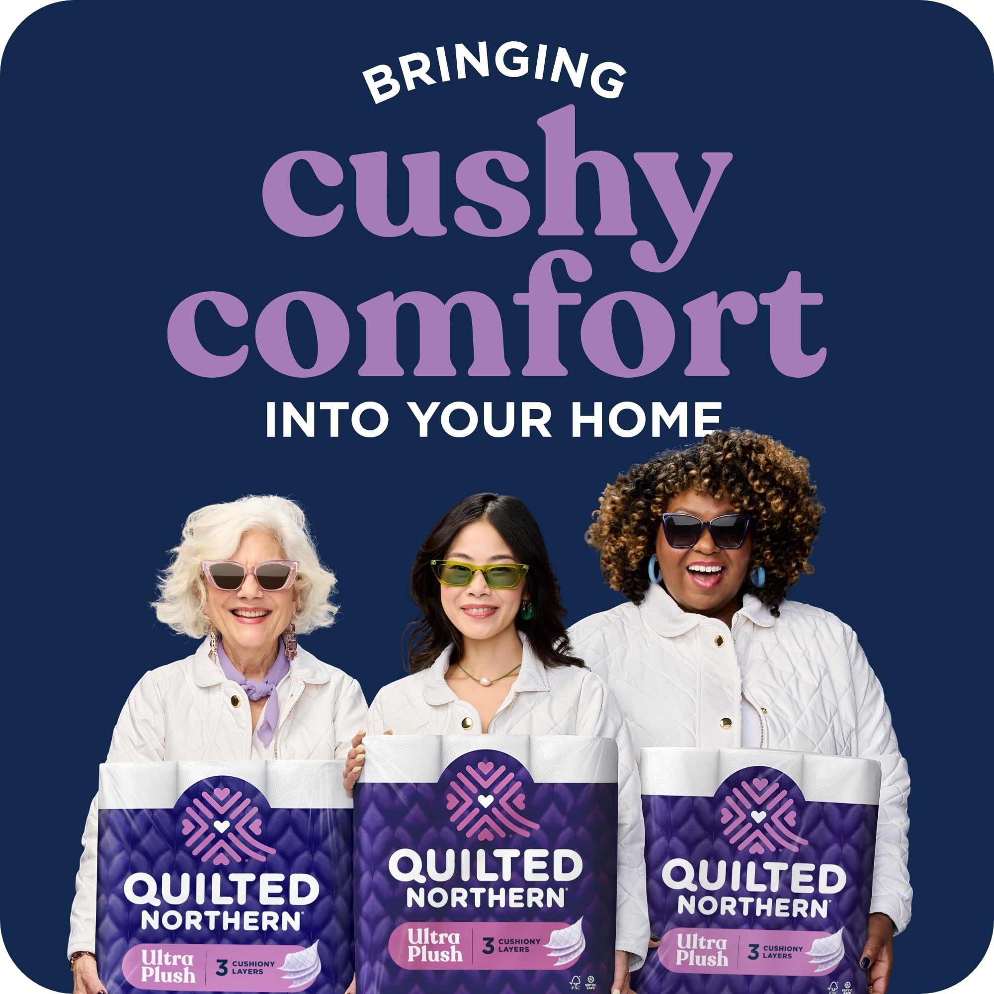 Quilted Northern Ultra Plush 3-Ply Toilet Paper, 12 Mega Rolls, 255 Sheets per Roll