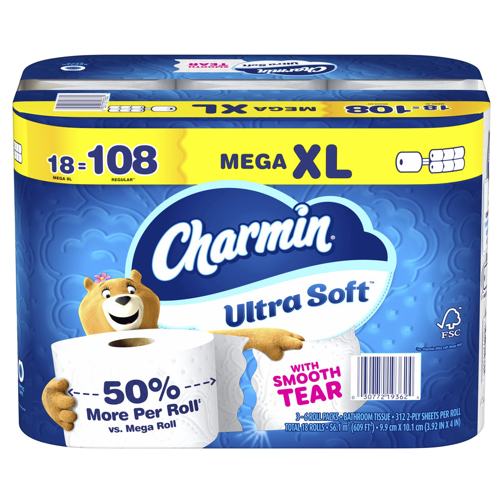 Charmin Toilet Paper Ultra Soft, 24 Mega XL Rolls
