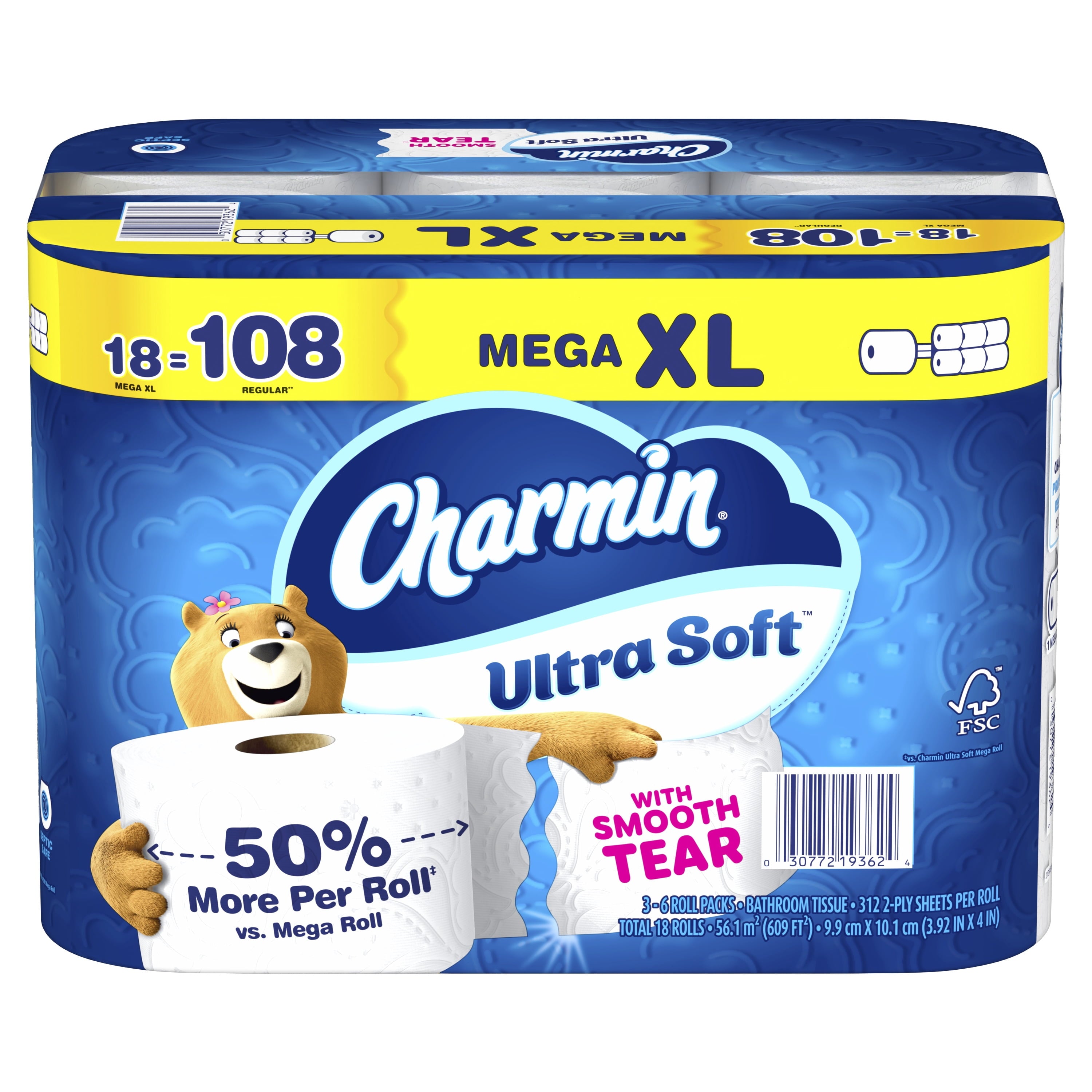 Charmin Toilet Paper Ultra Soft, 24 Mega XL Rolls
