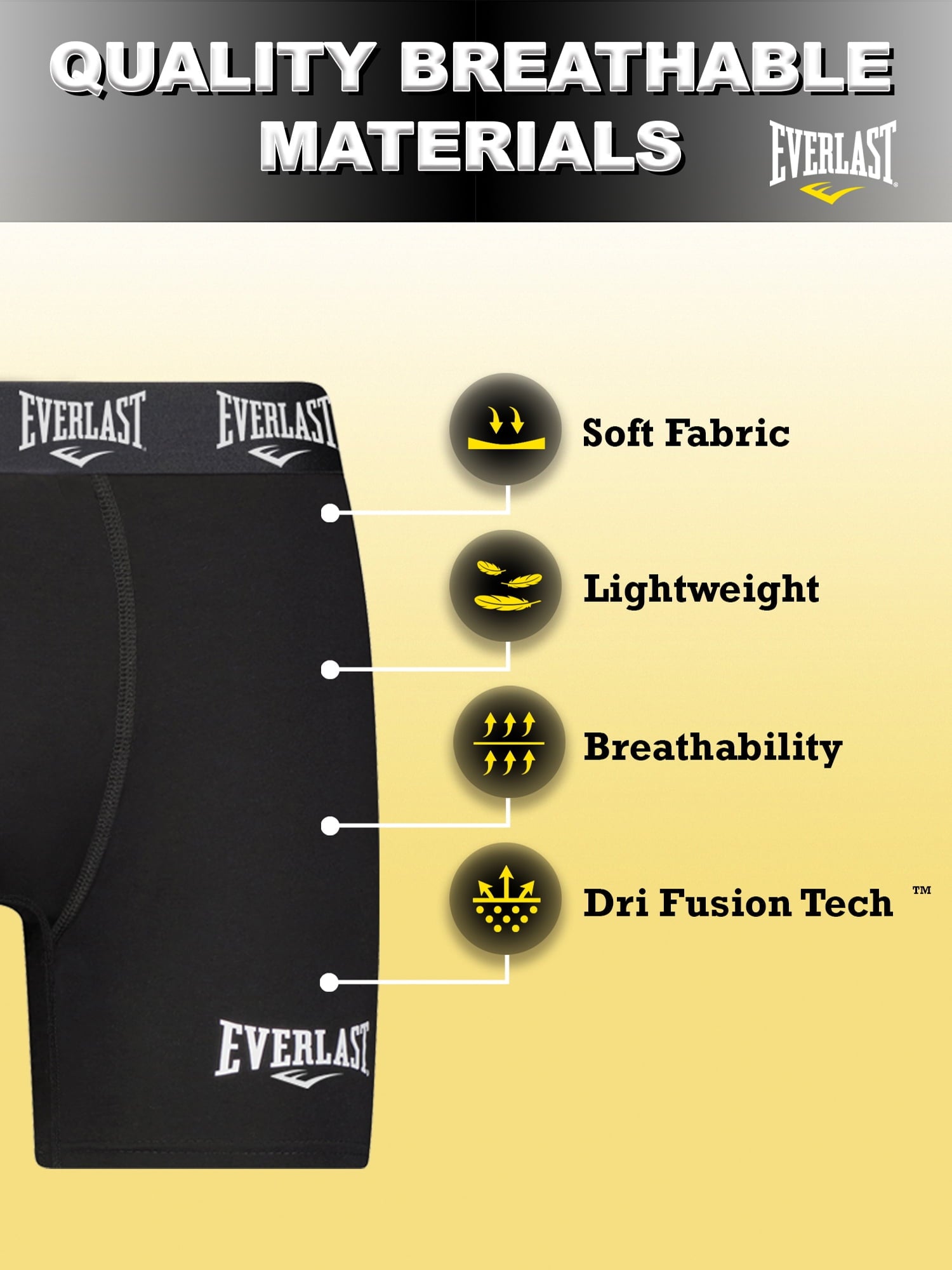 Everlast Mens Boxer Briefs Breathable Cotton Underwear Pack, 6-Pack